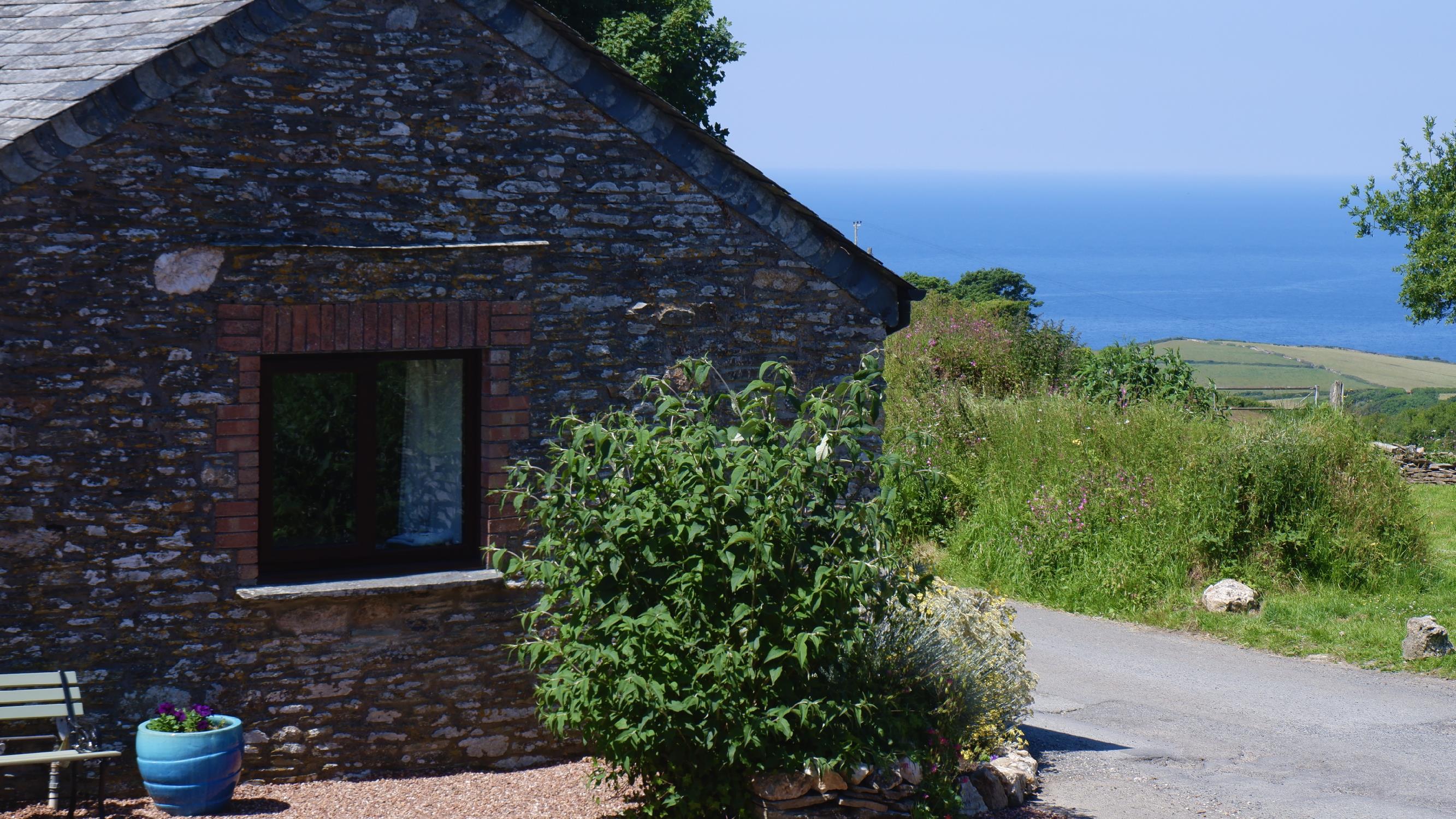 The sea view from Polrunny Farm's Seaberry Cottage, Boscastle, Cornwall